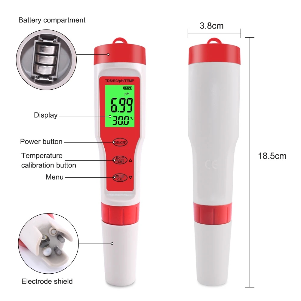 4 IN 1 TDS PH-Messgerät PH/TDS – Ph Meter Digital Water Tester Bewertung und Preis